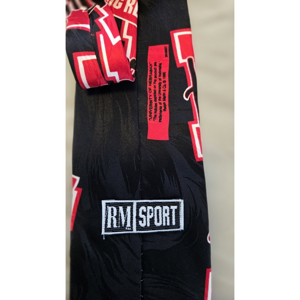 Vintage Nebraska Huskers Tie RM Sport Go Big Red College Logo 1995 NCAA - Picture 2 of 4